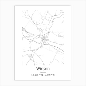 Winsen,Germany Minimalist Map Art Print