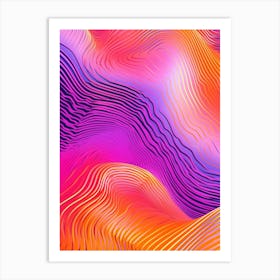 Colorful Wavy Lines Art Print