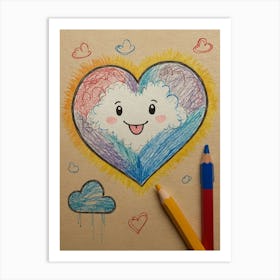 Heart Shaped Cloud 2 Art Print