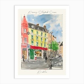 Poster Of Dublin, Dreamy Storybook Illustration 4 Art Print