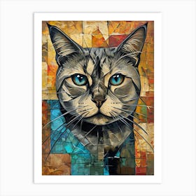 Cat With Blue Eyes 1 Art Print