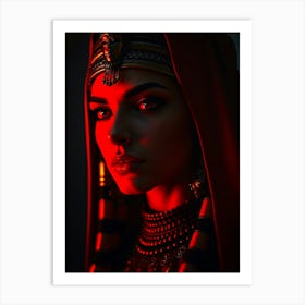 Cleopatra In Red Light - Diverse Art Illustration 51 Art Print