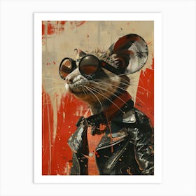 Rat In Leather Jacket Art Print