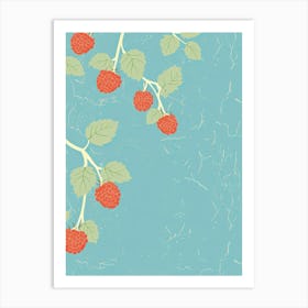 Raspberries Illustration 7 Art Print