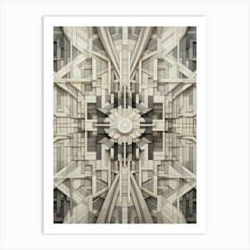 Technology Abstract Geometric Pattern 8 Art Print