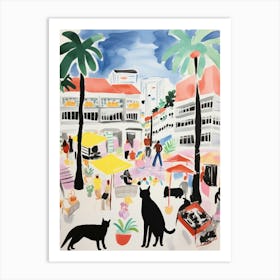 The Food Market In Copenhagen 5 Illustration Art Print