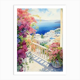 Mediterranean Majesty: Hotel Terrace Art Decor Art Print