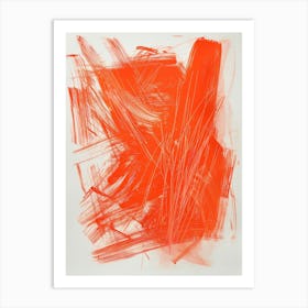 Orange Brushstrokes Art Print