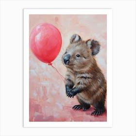 Cute Wombat 3 With Balloon Art Print
