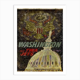 Vintage Travel Poster ― Washington Fly Twa Jets Art Print