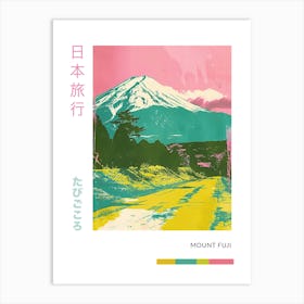 Mount Fuji Japan Retro Duotone Silkscreen Poster 2 Art Print