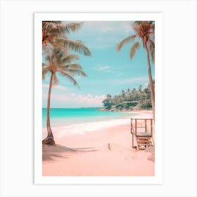 Surin Beach Phuket Thailand Turquoise And Pink Tones 1 Art Print