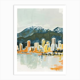 Travel Poster Happy Places Vancouver 2 Art Print