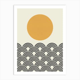 Sunrise Wave - Oriental Pattern Minimal Graphic Art Print