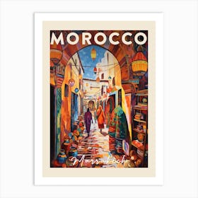 Marrakech Morocco 4 Fauvist Painting Travel Poster Art Print