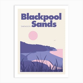 Blackpool Sands, Dartmouth (Purple) Art Print