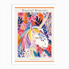 Floral Modern Fauvism Unicorn 1 Poster Art Print