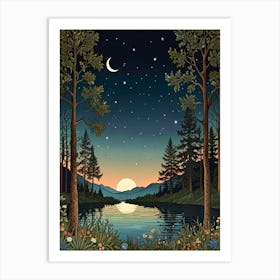 William Morris Night In The Woods 17 Art Print