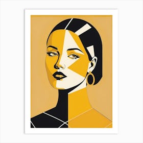 Minimalism Geometric Woman Portrait Pop Art (61) Art Print