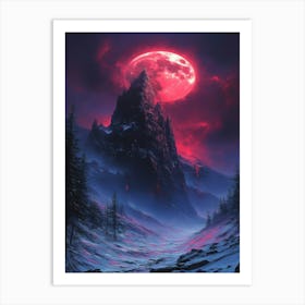 Red Moon In The Sky Art Print