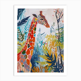 Giraffe Geometric Pattern 2 Art Print