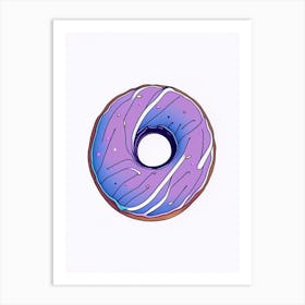 Blueberry Donut Abstract Line Drawing 1 Art Print