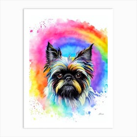 Brussels Griffon Rainbow Oil Painting Dog Art Print