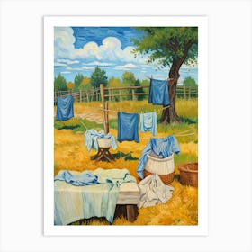 Laundry On The Line Art Print