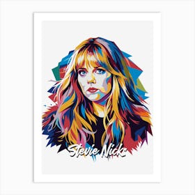 Stevie Nicks 02 Portrait Music Icon WPAP Pop Art Style Art Print