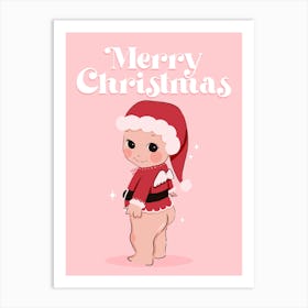 Merry Christmas - Cute Santa Baby Art Print