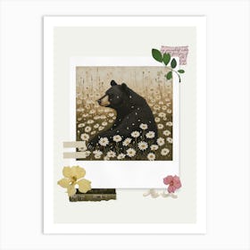 Scrapbook Black Bear Fairycore Painting 4 Art Print
