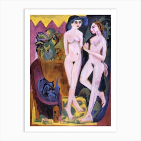 Two Nudes In A Room, Ernst Ludwig Kirchner Art Print