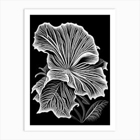 Petunia Leaf Linocut 2 Art Print