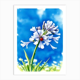 Ladybug On A Flower Art Print