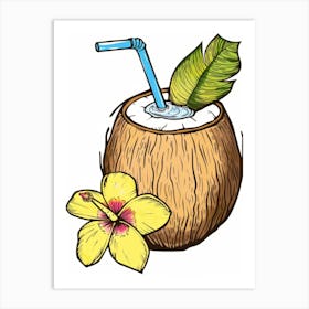 Coconut Cocktail Art Print