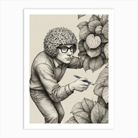 Man With A Pencil Art Print