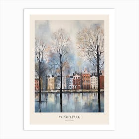 Winter City Park Poster Vondelpark Amsterdam 2 Art Print