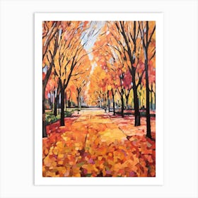 Autumn Gardens Painting Parque Del Retiro Spain 2 Art Print