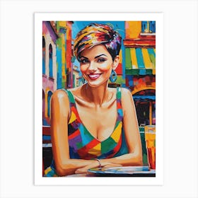 Woman Sitting At A Table Art Print