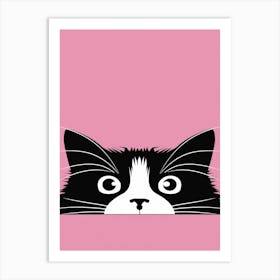 Cat Peeking Out Art Print