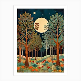 William Morris Full Moon In The Forest 3 Art Print