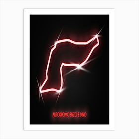 Autodromo Enzo E Dino Ferrari Italy F1 Track neon Art Print