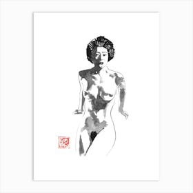 Naked Geisha Art Print