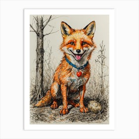 Fox In The Woods Art Print