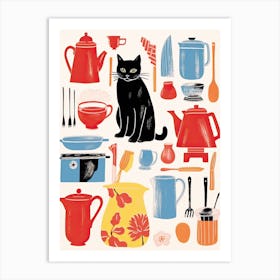 Cats And Kitchen Lovers 10 Art Print