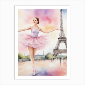 Pretty Ballerina in Paris Art Print
