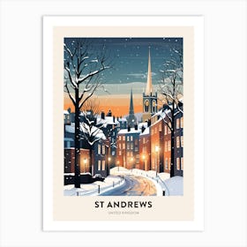 Winter Night  Travel Poster St Andrews United Kingdom 4 Art Print