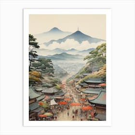 Shikoku Pilgrimage In Shikoku, Ukiyo E Drawing 4 Art Print