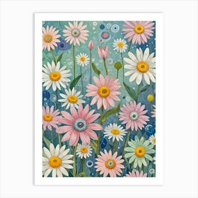 Liquid Daisies no1 Art Print