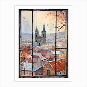 Winter Cityscape Prague Czech Republic 3 Art Print